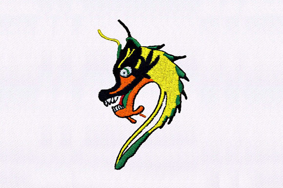 Angry Dragon: A Bold and Versatile Embroidery Design