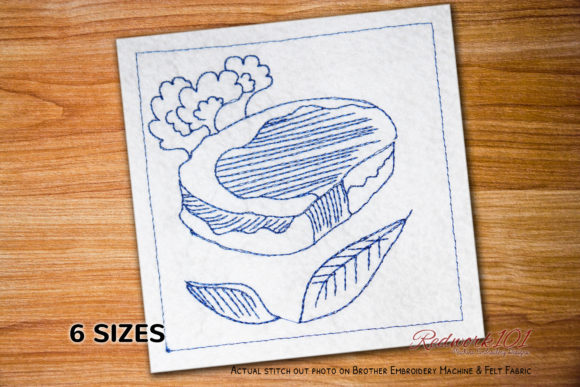 Bison Meat Chop: A Unique Embroidery Design