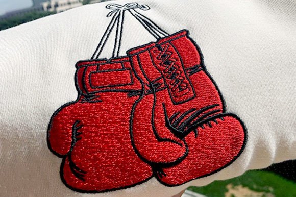 Red Boxing Gloves: A Knockout in Embroidery