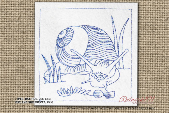 Roman Snail Redwork Design: A Charming Addition
