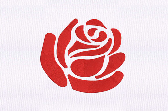 Silhouetted Rose Petal: A Romantic Embroidery Design
