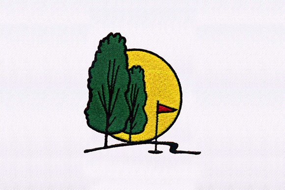 Stealing Golf Scenery: A Festive Embroidery Design